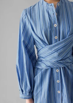 TOAST Stripe Poplin Wrap Front Shirt-Women Tops & Tees