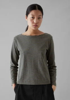 TOAST Stripe Soft Cotton Long Sleeve Tee-Women Jersey|Tops & Tees