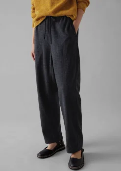 TOAST Suki Wool Cotton Seersucker Check Trousers-Women Trousers