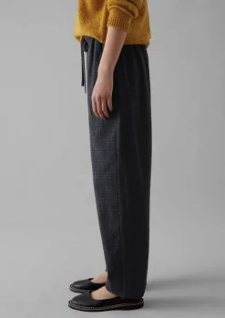 TOAST Suki Wool Cotton Seersucker Check Trousers-Women Trousers