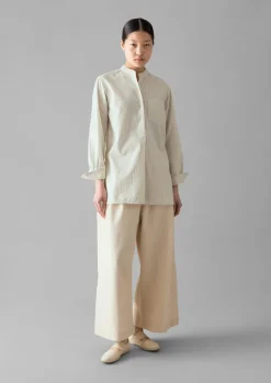 TOAST Taro Stripe Cotton Poplin Shirt-Women Shirts|Tops & Tees