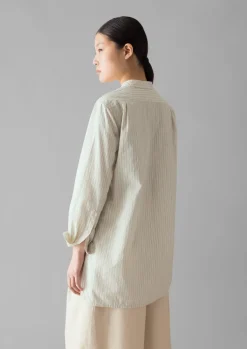 TOAST Taro Stripe Cotton Poplin Shirt-Women Shirts|Tops & Tees