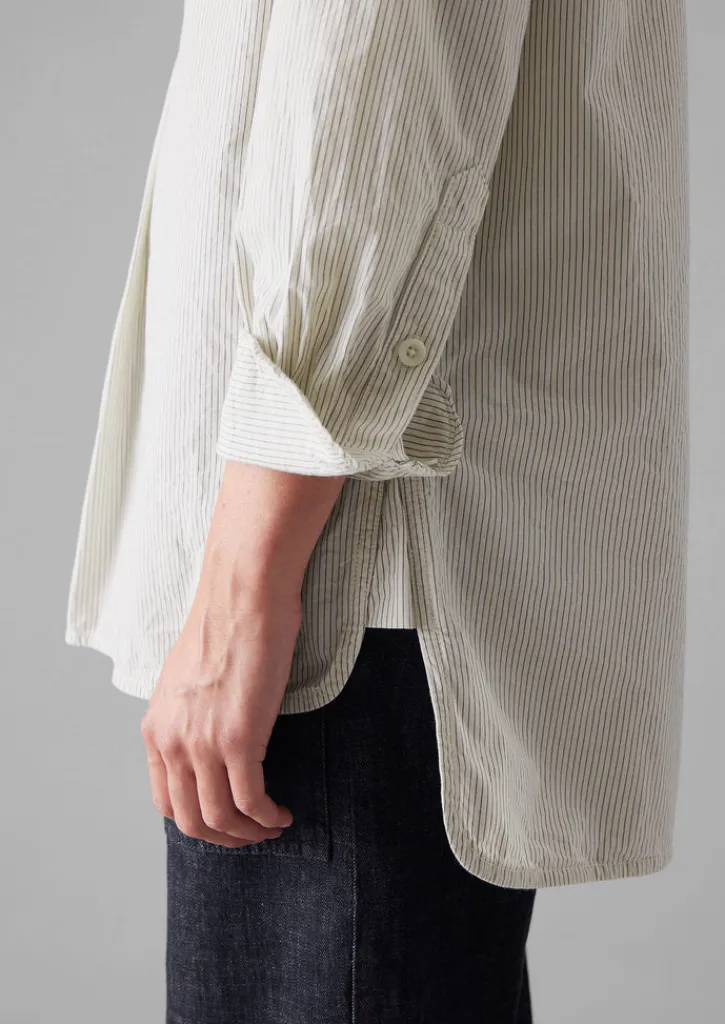TOAST Taro Stripe Organic Cotton Poplin Shirt-Women Tops & Tees