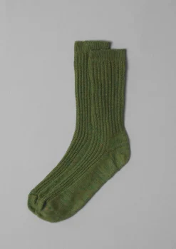 TOAST Textured Rib Cotton Marl Socks- Socks