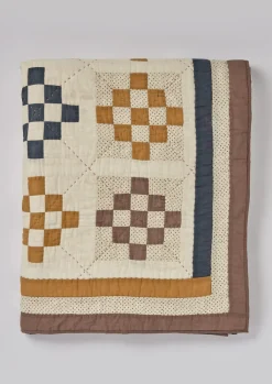 TOAST Tile Cotton Patchwork Quilt- Textiles|Blankets & Throws