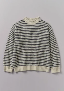 TOAST Tucking Stripe Wool Cotton Sweater- Knitwear