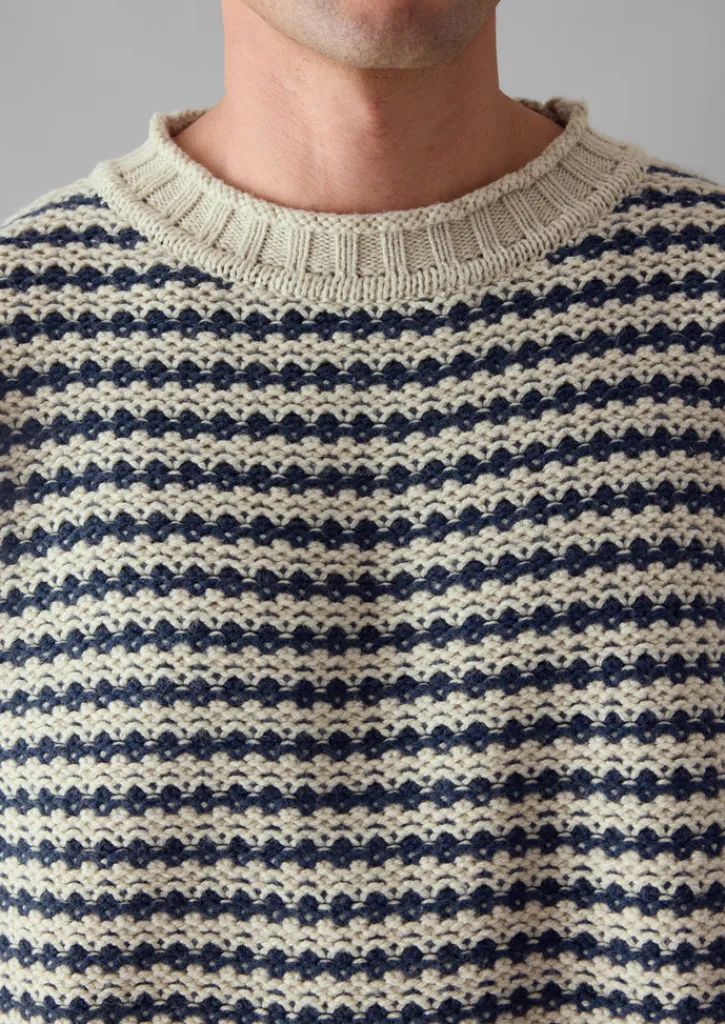 TOAST Tucking Stripe Wool Cotton Sweater- Knitwear