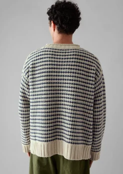 TOAST Tucking Stripe Wool Cotton Sweater- Knitwear