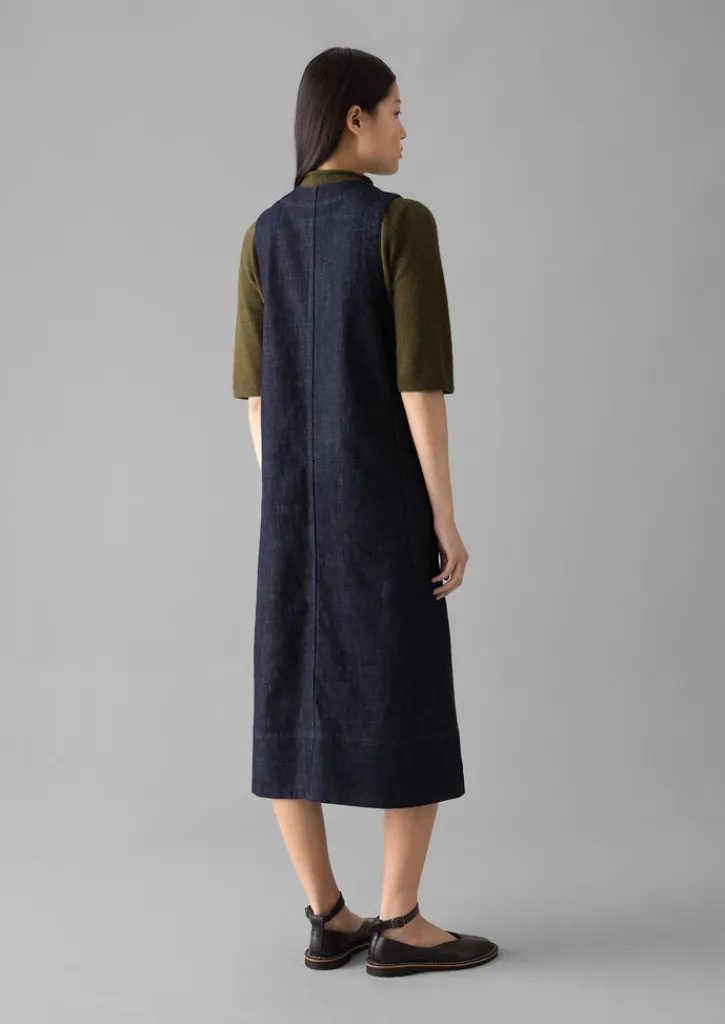 TOAST V-Neck Denim Pinafore Dress-Women Denim|Workwear