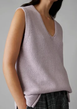 TOAST V-Neck Linen Cotton Knitted Tank-Women Linen|Loungewear