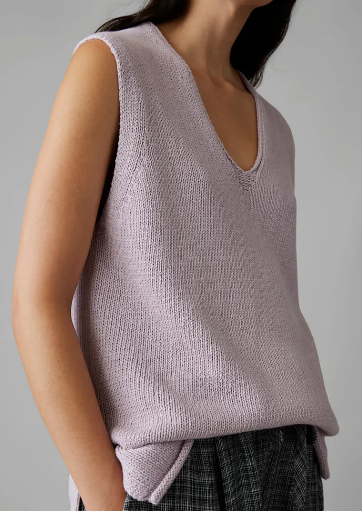 TOAST V-Neck Linen Cotton Knitted Tank-Women Linen|Loungewear