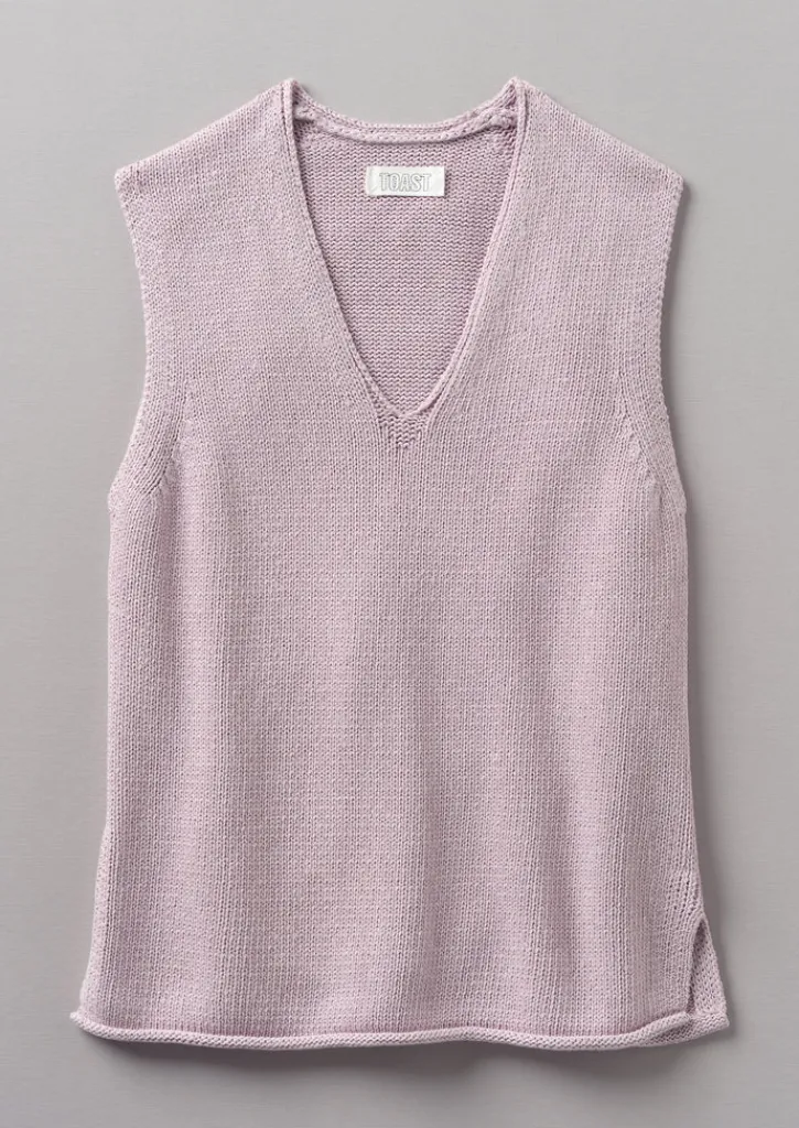 TOAST V-Neck Linen Cotton Knitted Tank-Women Linen|Loungewear