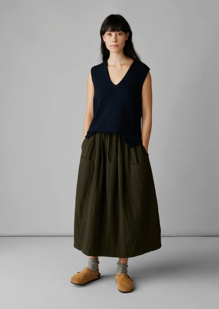 TOAST V-Neck Linen Cotton Knitted Tank-Women Linen|Loungewear