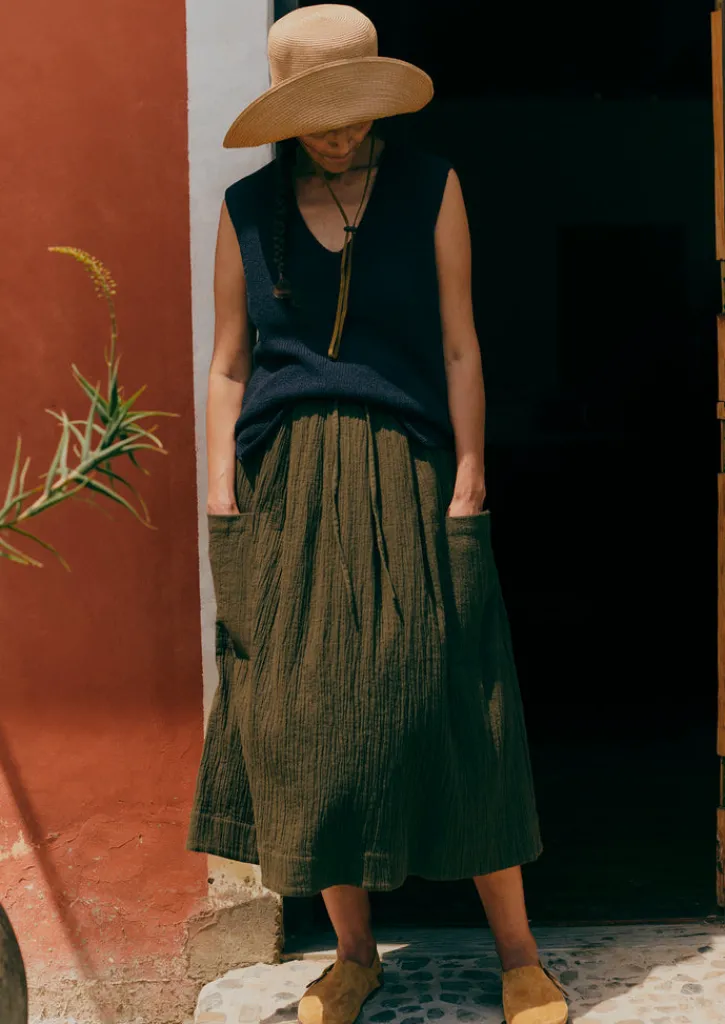 TOAST V-Neck Linen Cotton Knitted Tank-Women Linen|Loungewear