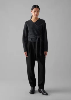 TOAST V-Neck Wool Wrap Cardigan-Women Knitwear