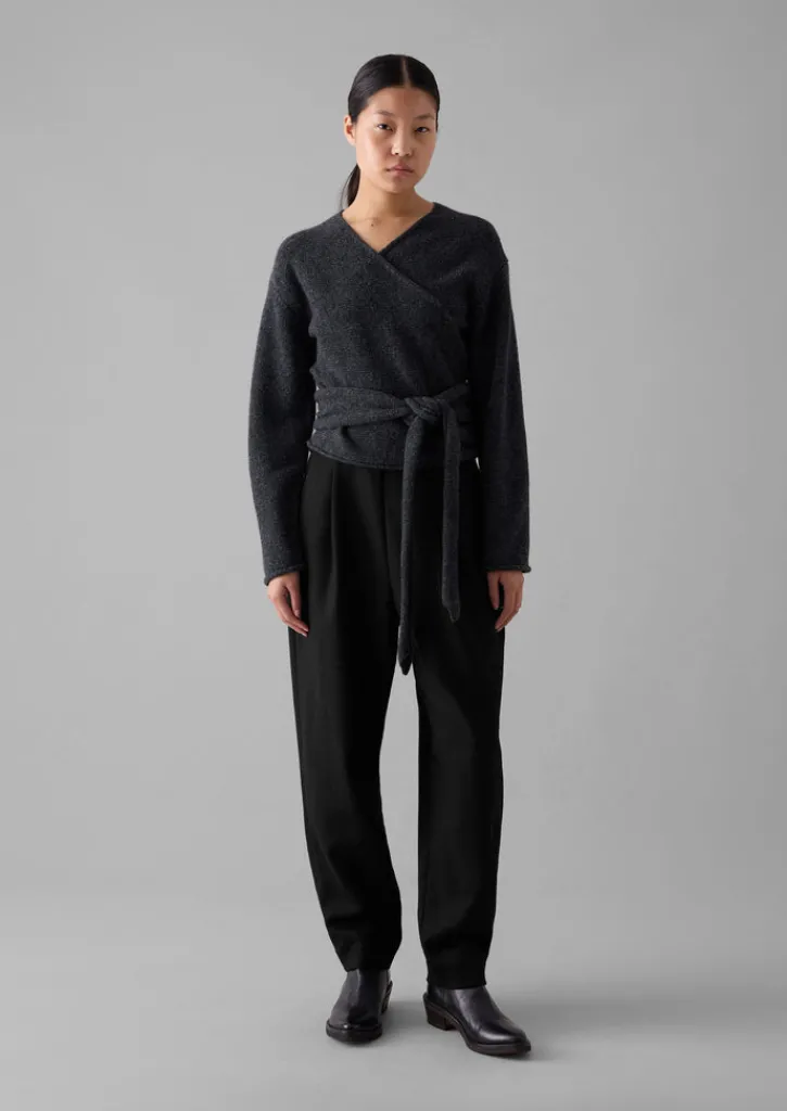 TOAST V-Neck Wool Wrap Cardigan-Women Knitwear