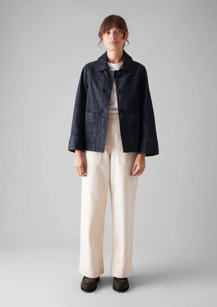 TOAST Wide Sleeve Organic Denim Jacket-Women Denim|Coats & Jackets