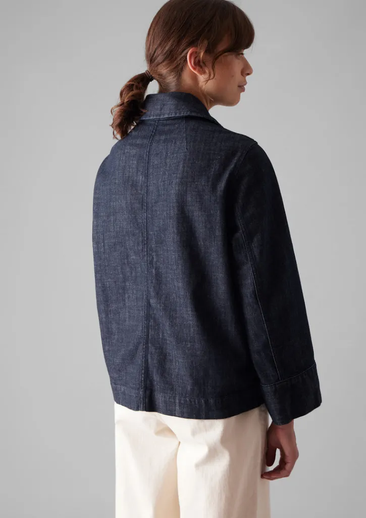 TOAST Wide Sleeve Organic Denim Jacket-Women Denim|Coats & Jackets