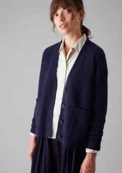 TOAST Wool Cashmere Boxy Cardigan-Women Cashmere|Knitwear