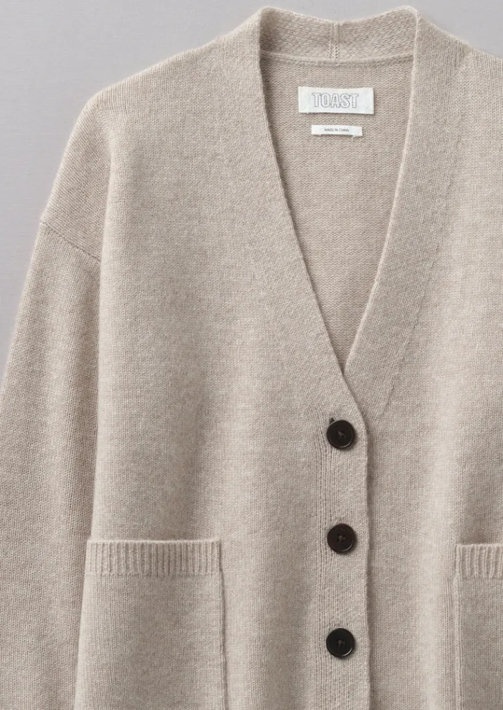 TOAST Wool Cashmere Boxy Cardigan-Women Cashmere|Knitwear