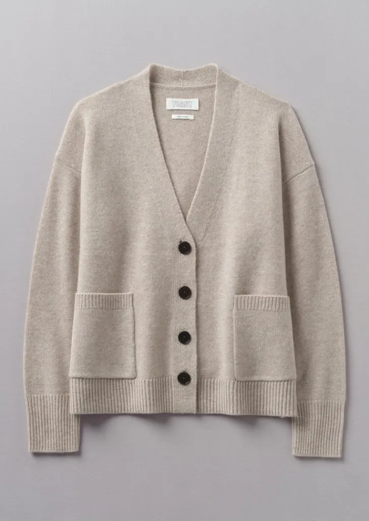 TOAST Wool Cashmere Boxy Cardigan-Women Cashmere|Knitwear