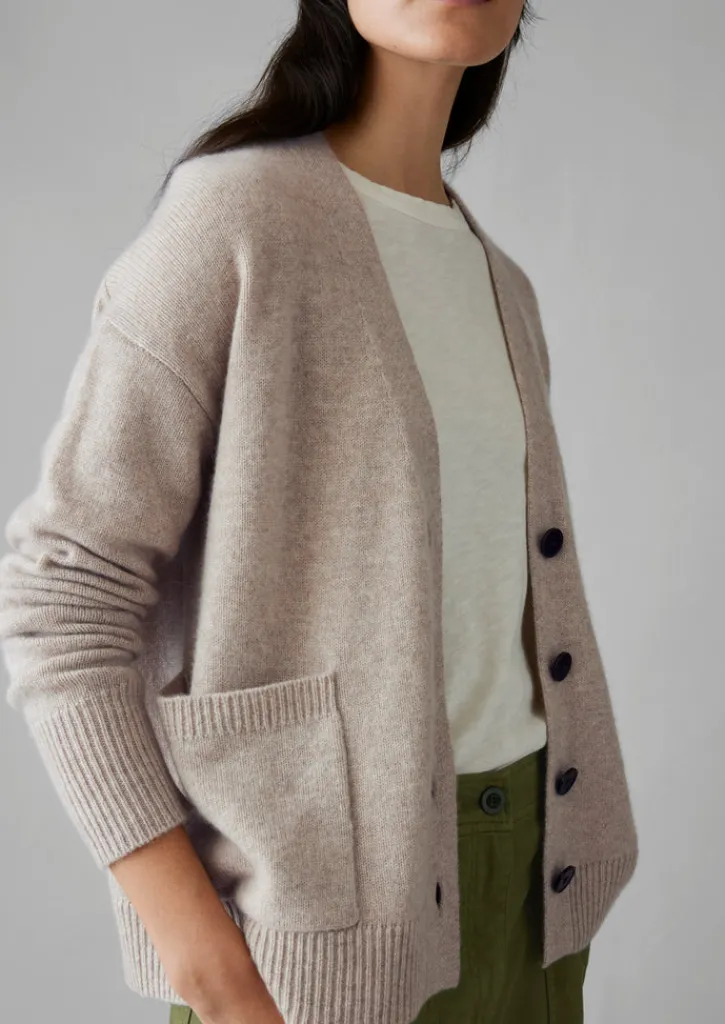 TOAST Wool Cashmere Boxy Cardigan-Women Cashmere|Knitwear