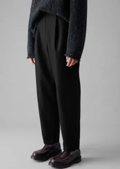 TOAST Wool Flannel Pleat Front Trousers-Women Trousers