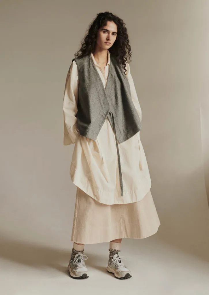 TOAST Wool Flannel Sleeveless Jacket-Women Coats & Jackets