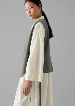 TOAST Wool Flannel Sleeveless Jacket-Women Coats & Jackets