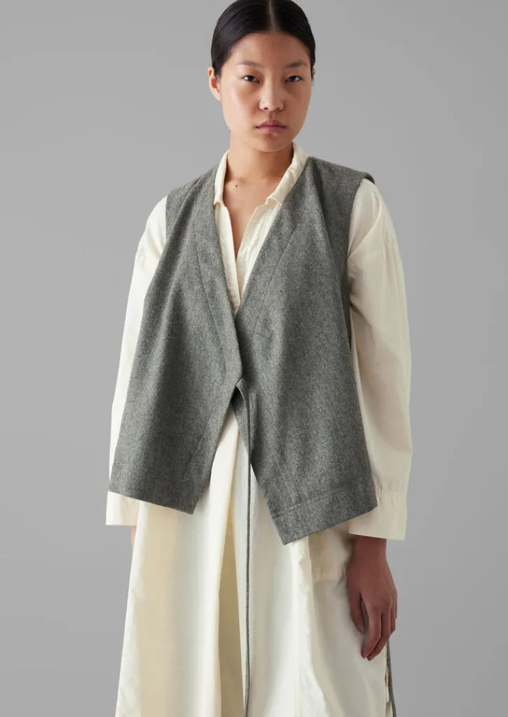 TOAST Wool Flannel Sleeveless Jacket-Women Coats & Jackets