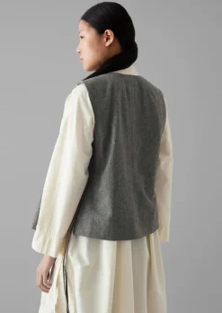 TOAST Wool Flannel Sleeveless Jacket-Women Coats & Jackets