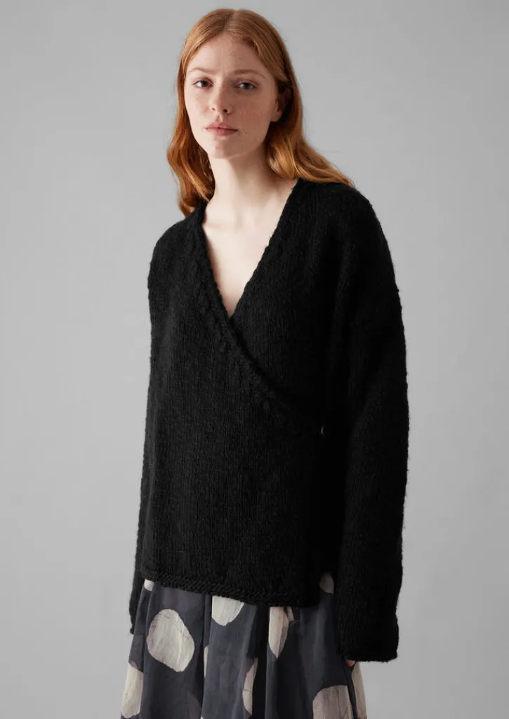 TOAST Wool Knitted Wrap Jacket-Women Jersey|Loungewear